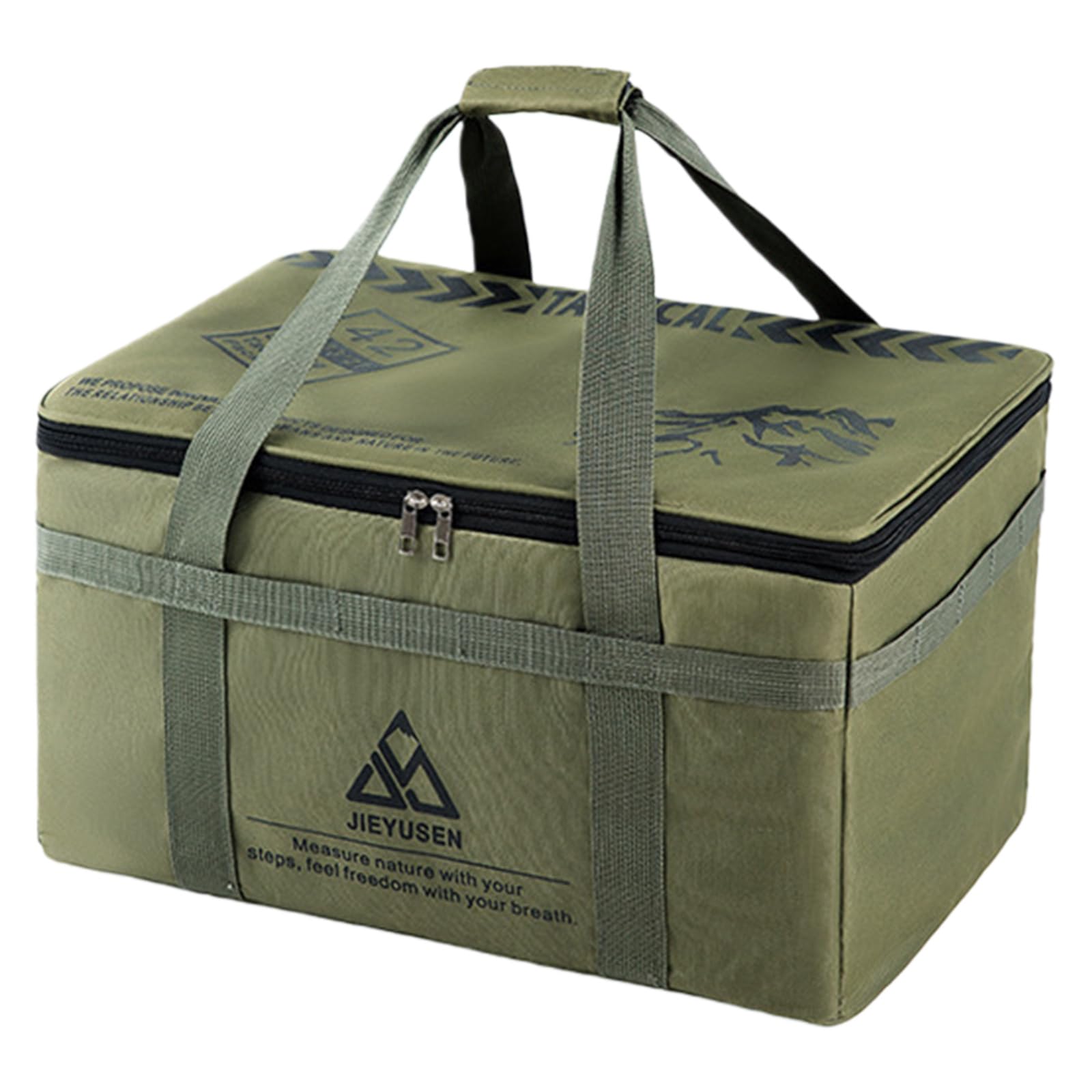 ALINUOYQ 42L Tactical Camping Storage Bag, Waterproof Oxford Camping Tote Storage Box, Tactical Tote Bag Containers with Adjustable Shoulder Strap for Picnic Tableware Field Equipment