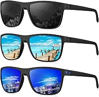 Vista 26 de KALIYADI Gafas de sol polarizadas para hombre, gafas de sol ligeras con protección UV para conducir, pescar y jugar golf