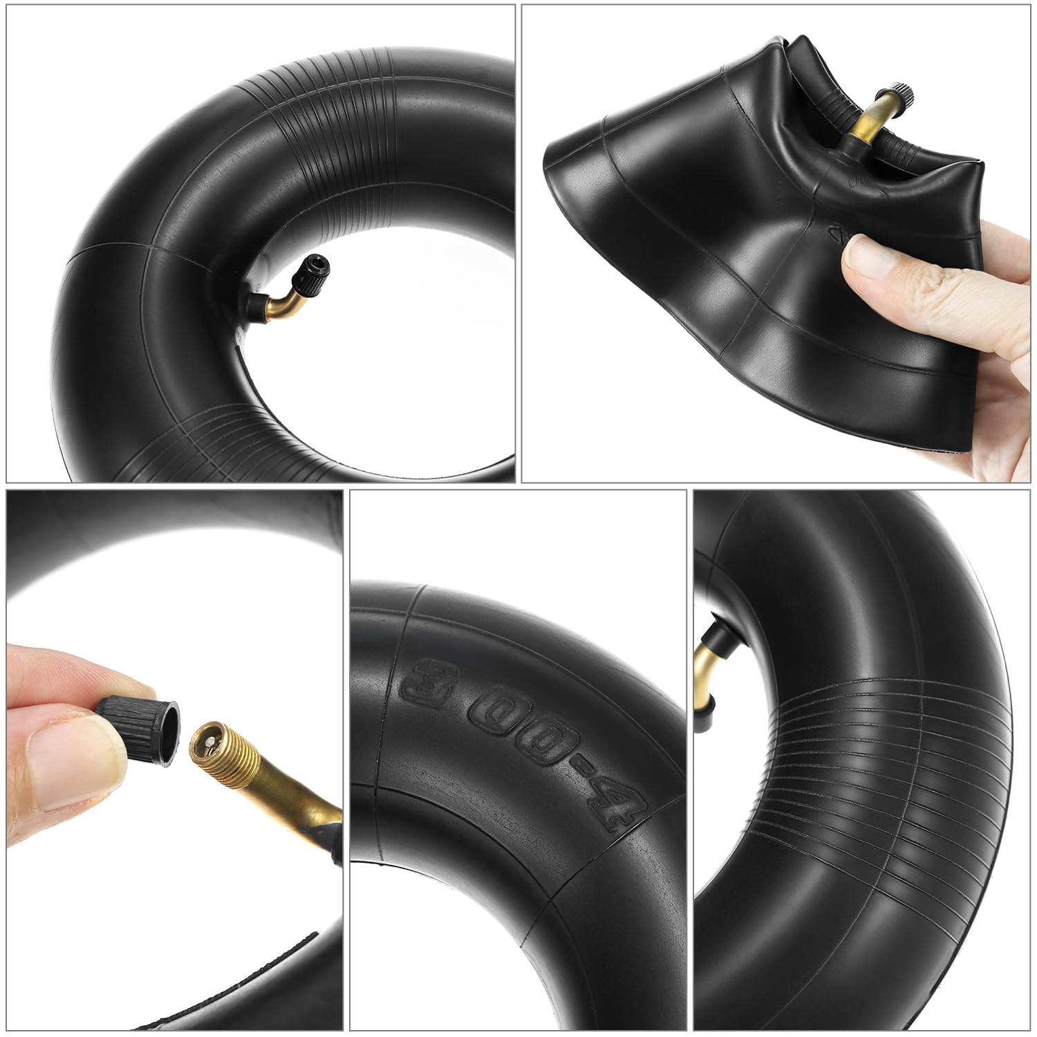 QWORK 2 Piezas cámara rueda carretilla 3.00-4 260x85 mm para carros scooters movilidad