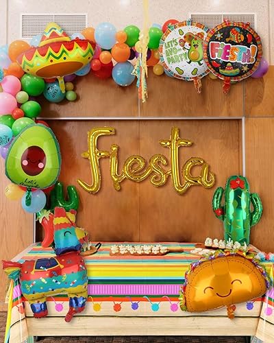 Miniatura 4 de Globo de fiesta con temática mexicana del Cinco de Mayo, globos de Mylar para cumpleaños, baby shower, taco, decoración de fiesta, 2 unidades