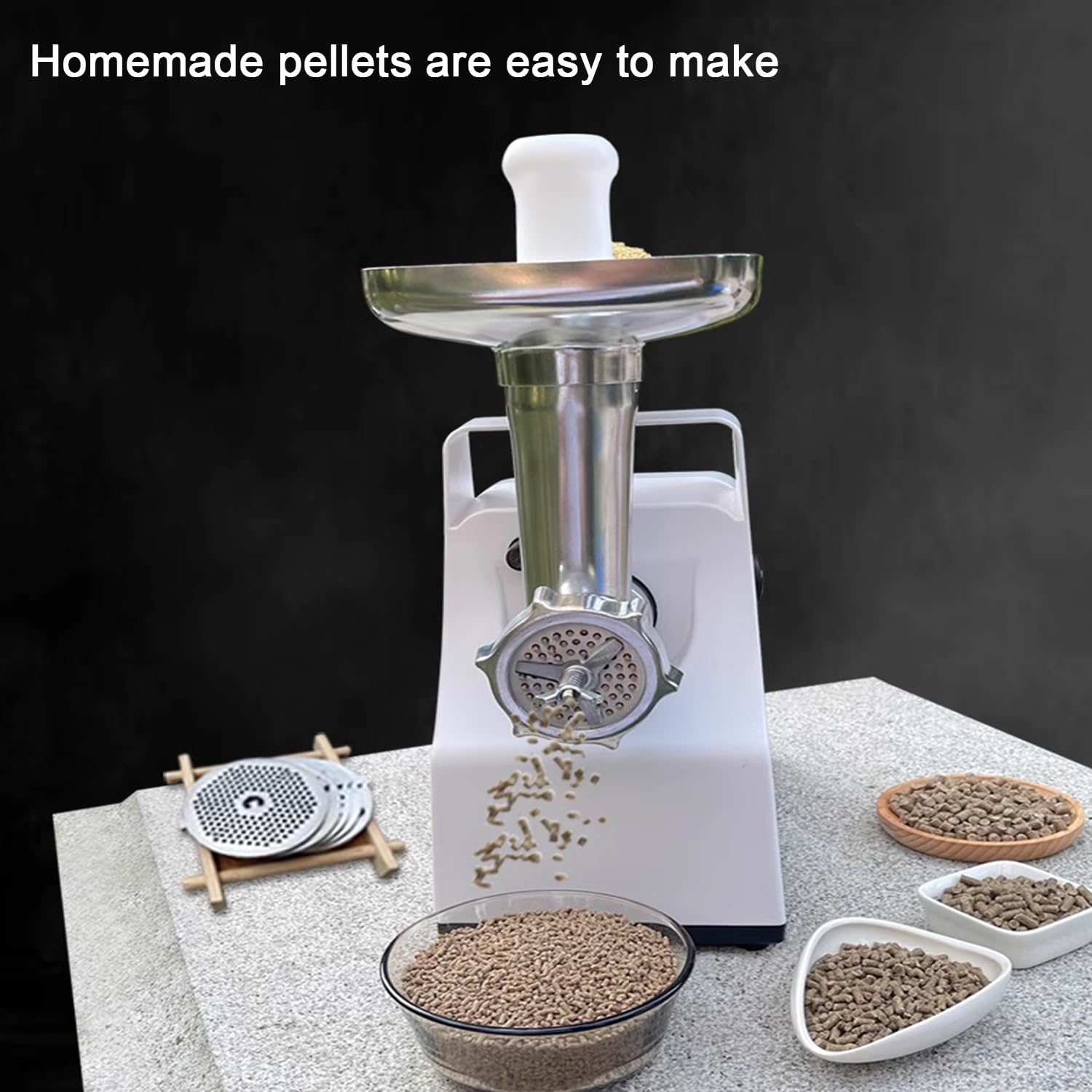 Máquina eléctrica de pellets de alimentación animal, incluye múltiples discos de molienda para la producción de alimentos para mascotas, ideal para gatos, conejos y pollos