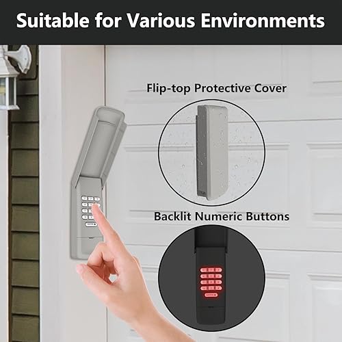 Miniatura 4 de Abridor universal de puerta de garaje compatible con LiftMaster Chamberlain Craftsman Genie Linear Wayne Dalton Abridor de puerta de garaje (teclado