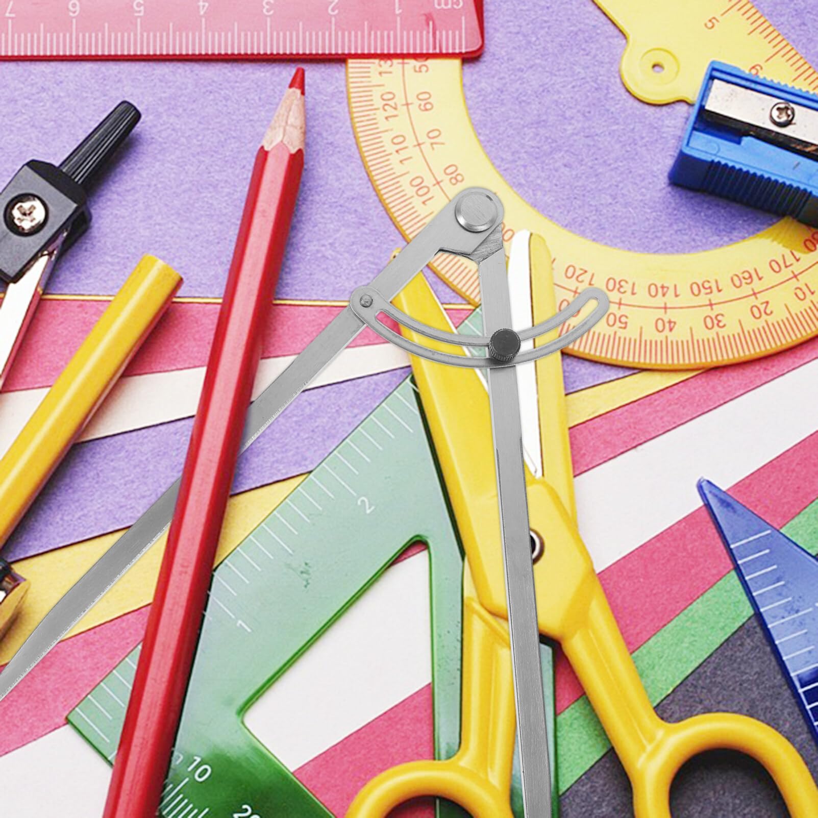 NUOBESTY Compasso Preciso in Ferro da 12 Pollici Portamatite per Decorazioni Scuola, per Insegnanti e Falegnami, Resistente e Facile da Usare a Casa