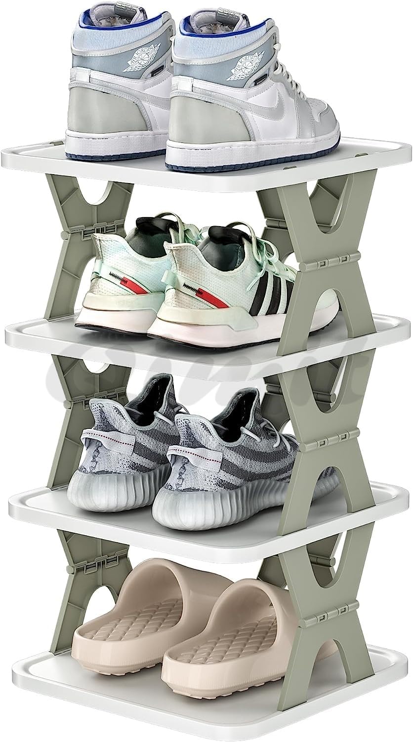QIMIT Small Shoe Rack Without Assembly, Foldable and Saving Space, Vertical Shoe Organizer for Bedroom, Entryway, Kids, Closet, Living Room, Hallway, Small Space (QM-Shoe-Rack-lyr-5) (B0D9JM9J9F) Amazon Price History, Amazon Price Tracker