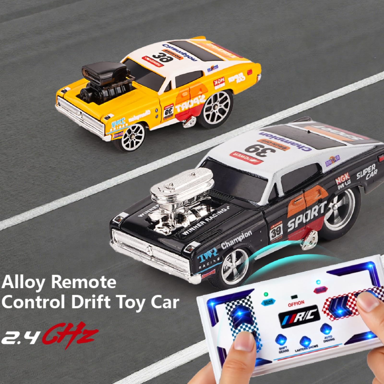 funnykid Mini Drift RC Cars, Remote Control Cars Gift Set Toys for 3 4 5 6 7 8 9 10 Year Old Boys, Alloy Body, 3 Speed - Image 4