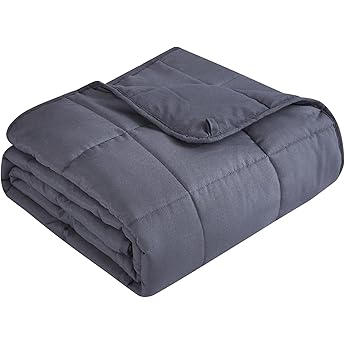 YnM Weighted Blanket,Heavy 100 Percent Oeko-Tex Certified Cotton Material, Bed Blanket for One Person of 240lbs, Ideal for Queen/King Bed (60x80 Inches, 25 Pounds, Navy)