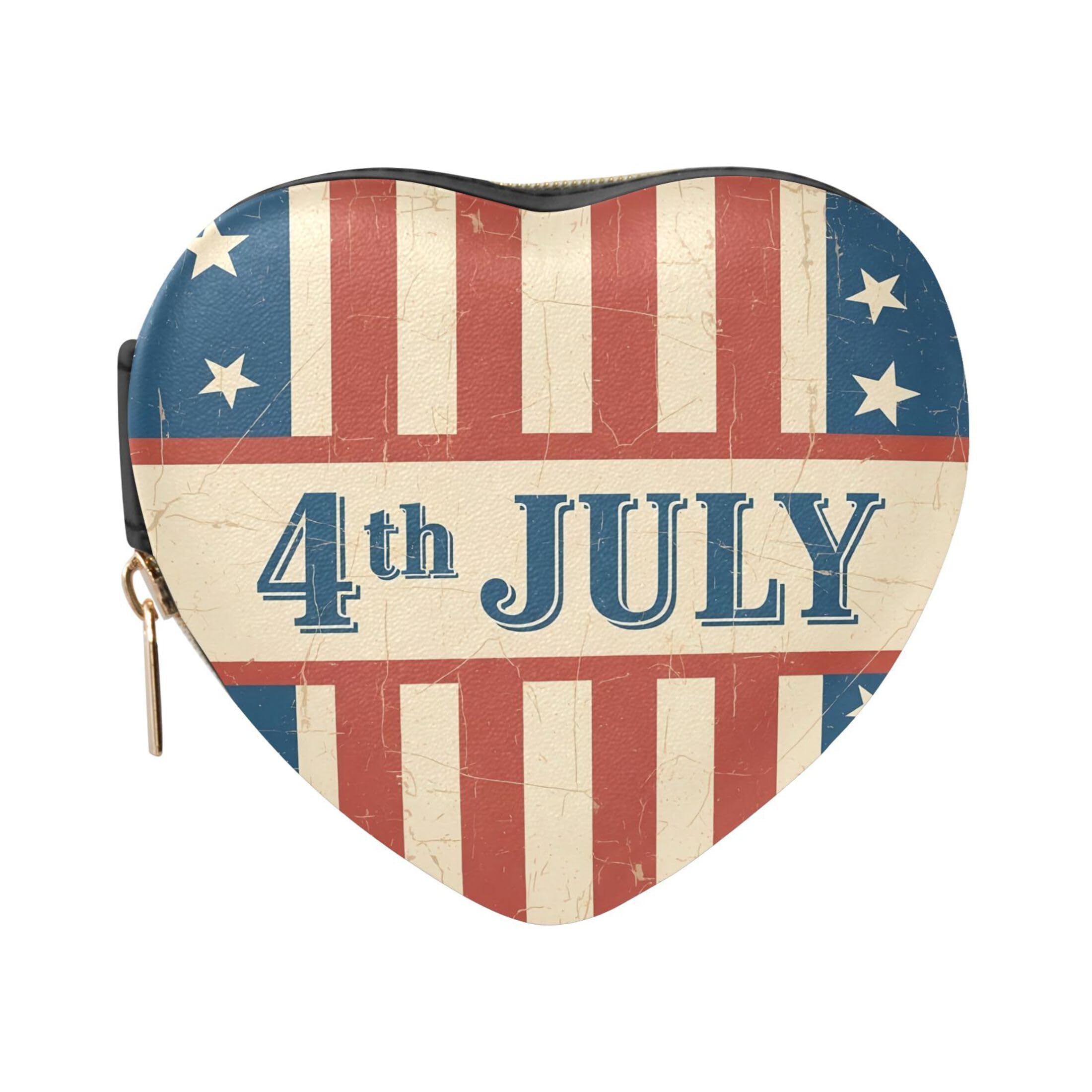 Fuauuyl Independence Day Small Jewelry Box Heart-Shaped Jewelry Case, Portable Travel Organizer Bridesmaid Proposal Gift for Women Girls