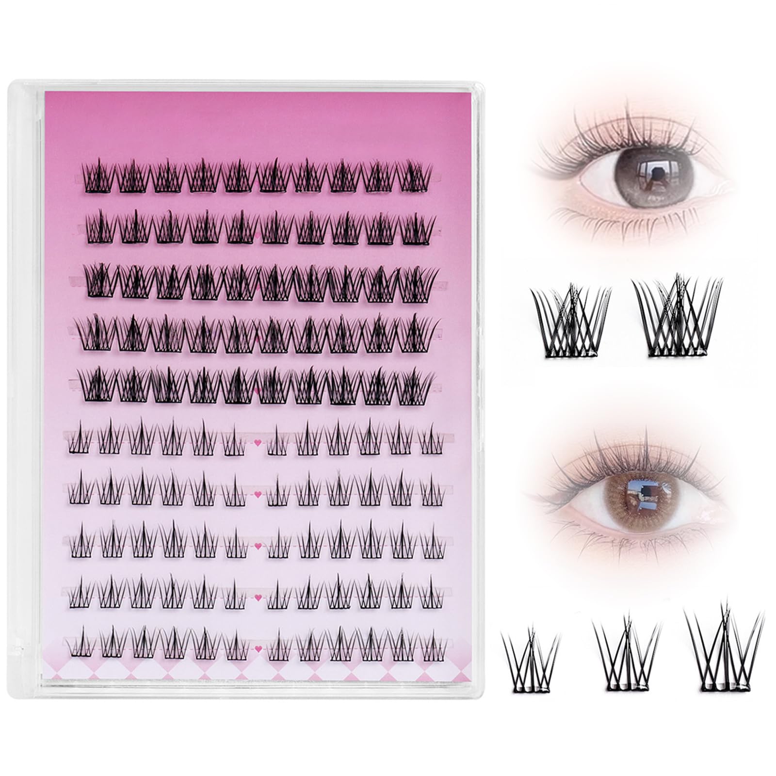 YUISI YUISI Self Adhesive Eyelashes Cluster - No Glue Needed Pre-Glued Press on Lashes for Daily & Party, 12-13mm Natural Look False Eyelash Extensions（LMJ03-01）