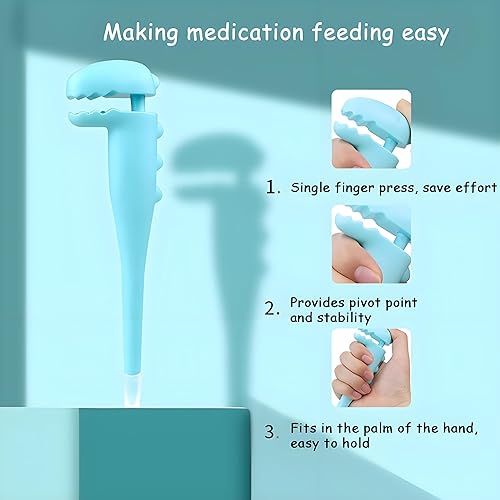 Cat Pill Shooter, Pet Pill Dispenser with 2 Silicone Tips, Medicine Pill Pusher for Cats, Puppies and Small Animals Blue-One Pill