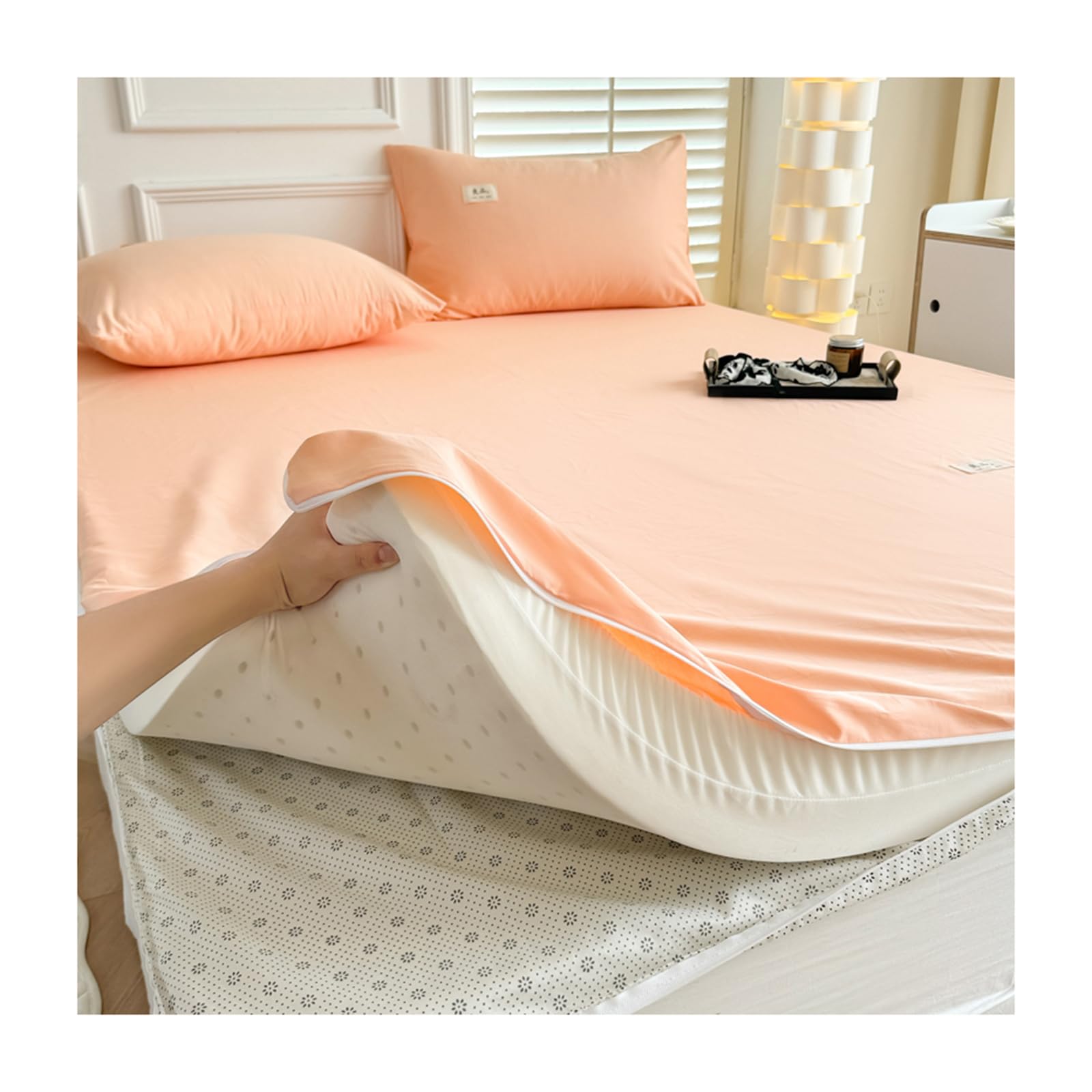 100% Cotone Fodere per Futon all-Inclusive Fodere con Cerniera, Lavabile Coprimaterasso Futon da Terra, Roll Up Giapponese Tatami Coprimaterasso, Senza Materasso,B,180x200cm/71x79in