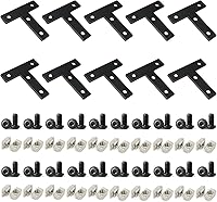 Vista 24 de 20 piezas de soporte de esquina de extrusión de aluminio negro de 2020 con ranura en T, forma interior en L, conector de hardware de ángulo de unión