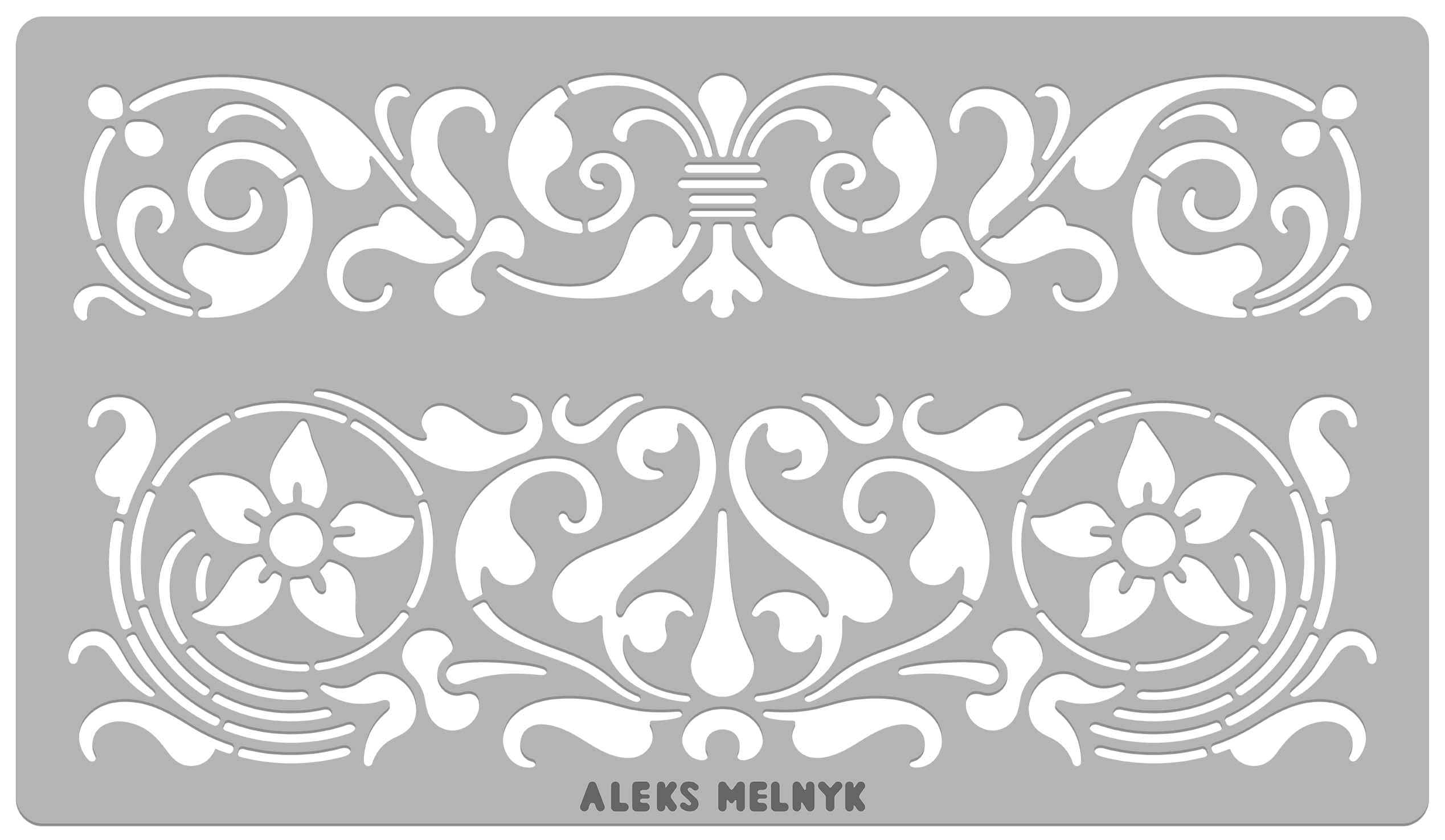Aleks MelnykNo.355 Metal Stencil, Swirls, Ornaments, Flowers Vine, Patterns, Border, Small Stencil, 1 PCS, Template for Wood Burning, Engraving, Crafting, Scrapbook, Art, Ornate
