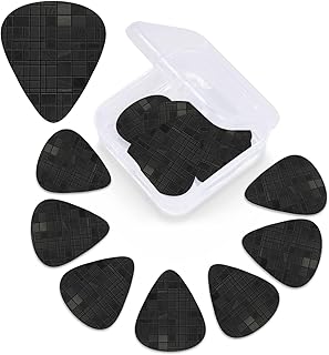 Mosaic black shadow print Guitar Picks 12 Pack Personalized Guitar Picks with Storage Box Guitar Accessories for Ukulele Electric Acoustic Guitars Bass