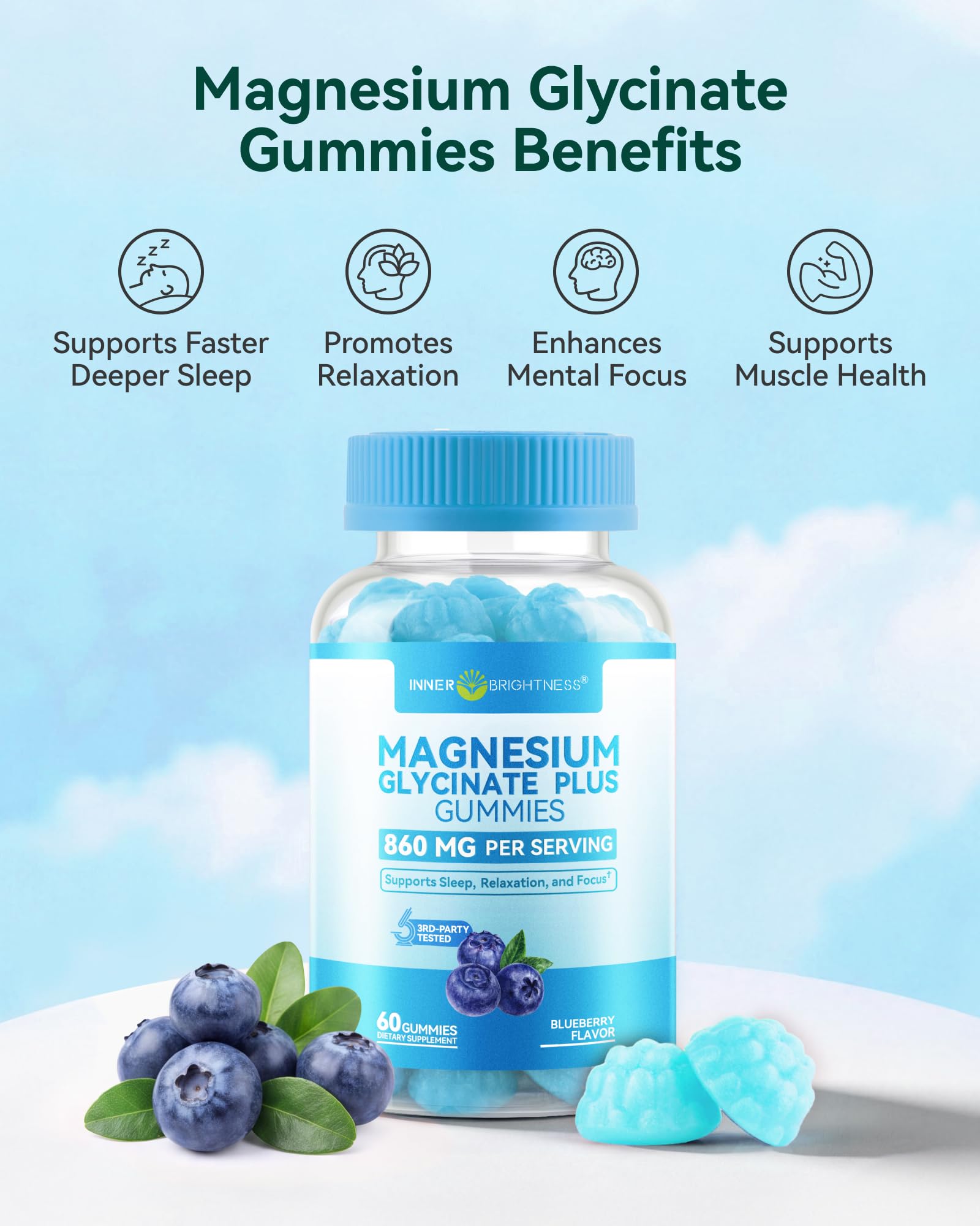 Magnesium Glycinate Plus Gummies 860mg, Sugar-Free, Adults & Kids 4+ — Amazon image 2