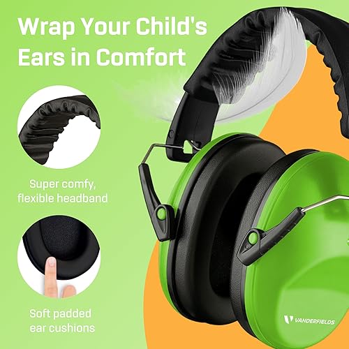 Vista 130 de Vanderfields Kids Ear Protection Earmuffs - Noise Cancelling Headphones for Kids, Autism, Toddler, Children