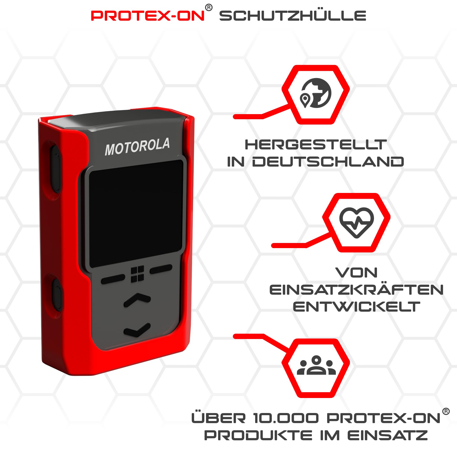 PROTEX-ON Holster für Motorola Advisor TPG2200 mit Metallclip (Version 2) (Schwarz)