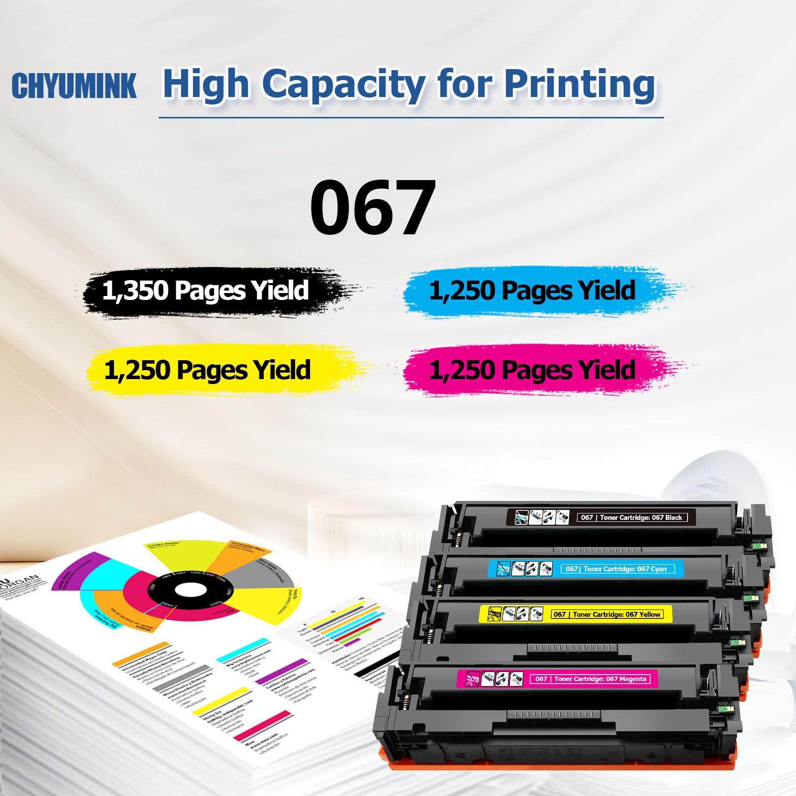 Amazon.co.jp: ChYuminK 067 トナーカートリッジ 4パック 067H インク