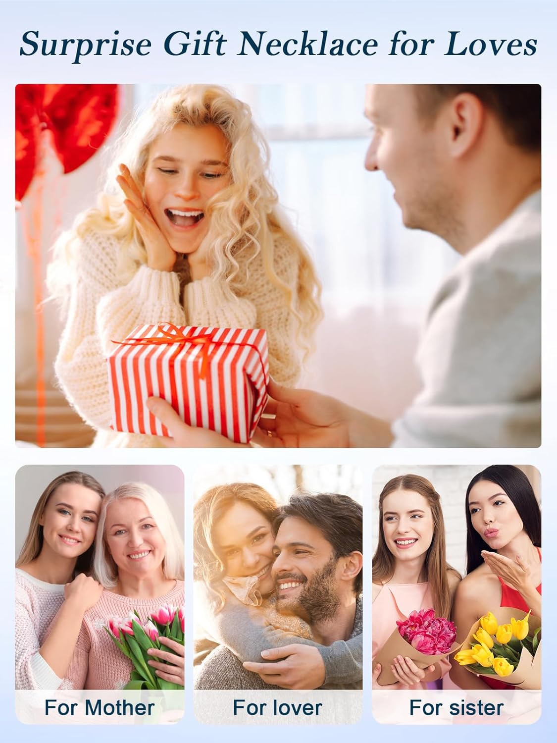 Tahitian Black Pearl 18K White Gold Plated Sterling Silver Heart/Infinity/Four Leaf Clover Pendant Necklace Jewelry Gifts for Women Wife Mom Girlfriend Wedding Birthday Anniversary Christmas - Image 7