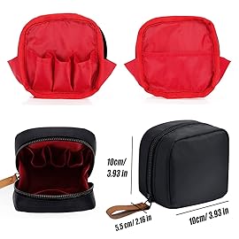 Hekyip Mini Cosmetic Bag, Travel Makeup Pouch, Portable Waterproof Cosmetic Pouch for Ladies Women, Mini (Mini Inner Red)
