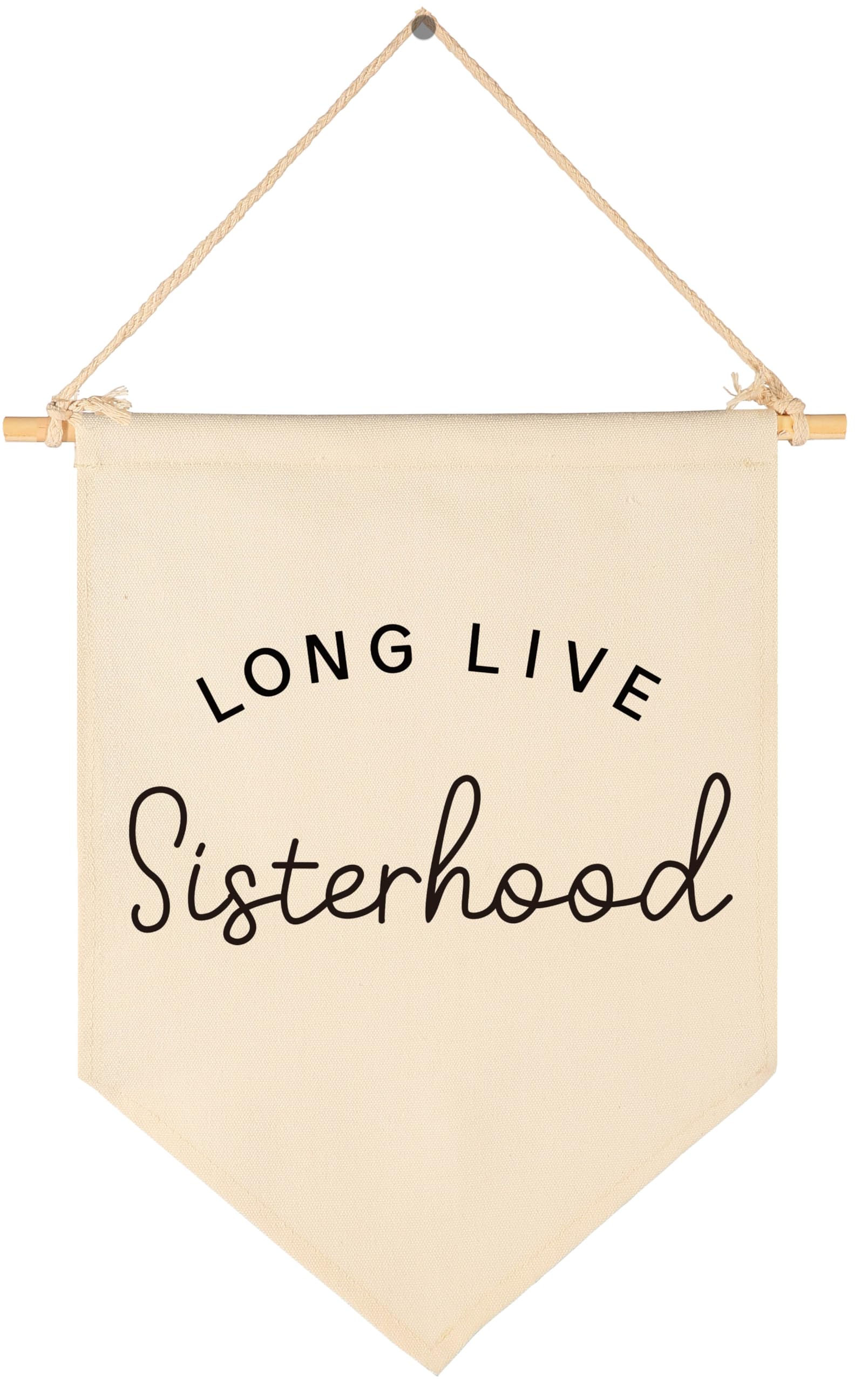 Girl Nursery Wall Decor-Canvas Hanging Pennant Flag Banner Wall Sign Decor Gift for Nursery Bedroom Playroom Baby Girl Teen Kids' Room-Long Live Sisterhood