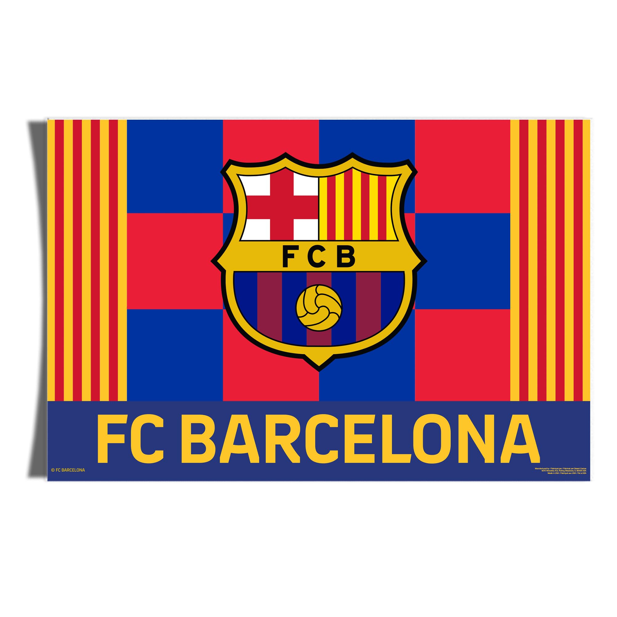 Desert Cactus FC Barcelona Barça Football Club Poster Soccer Futbol 11 inches by 17 inches Decoration Room (11x17) (Design G, Paper)