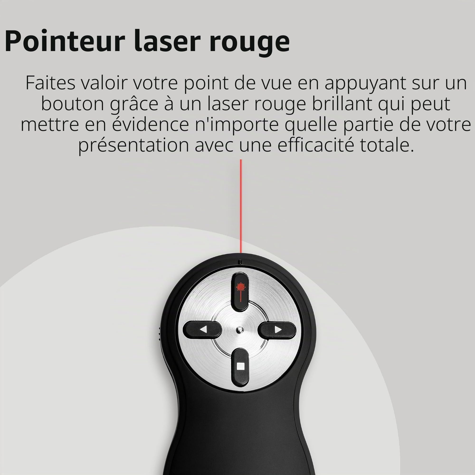 Kensington Télécommande de Présentation USB Sans Fil avec Pointeur Laser Rouge, Portée 20m