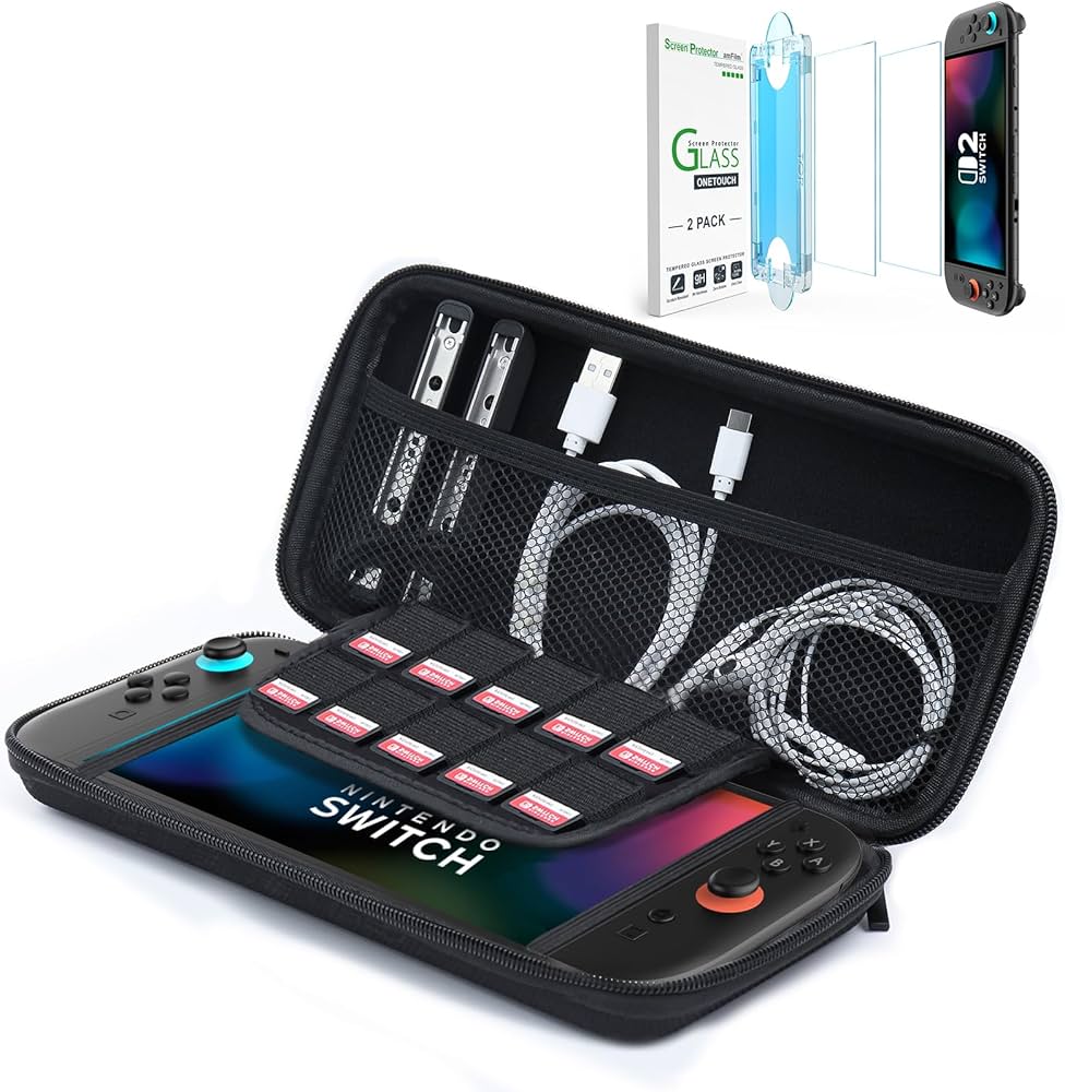 Nintendo Switch ソフト付き　ケース付き Amazon.com: amCase Carry Case witch 2 Pack OneTouch Screen
