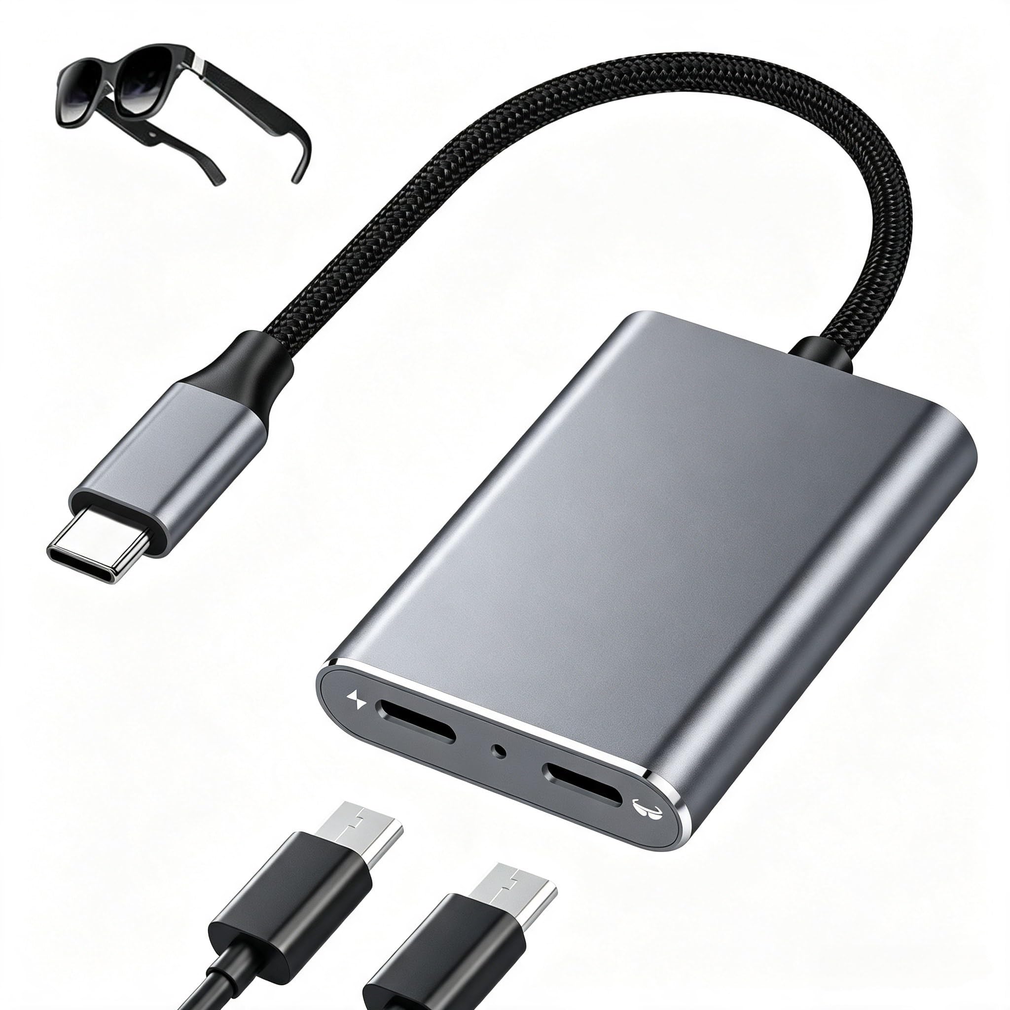 USB C to AR Glasses and Charging Adapter,Charge and Play,4K@60Hz Video