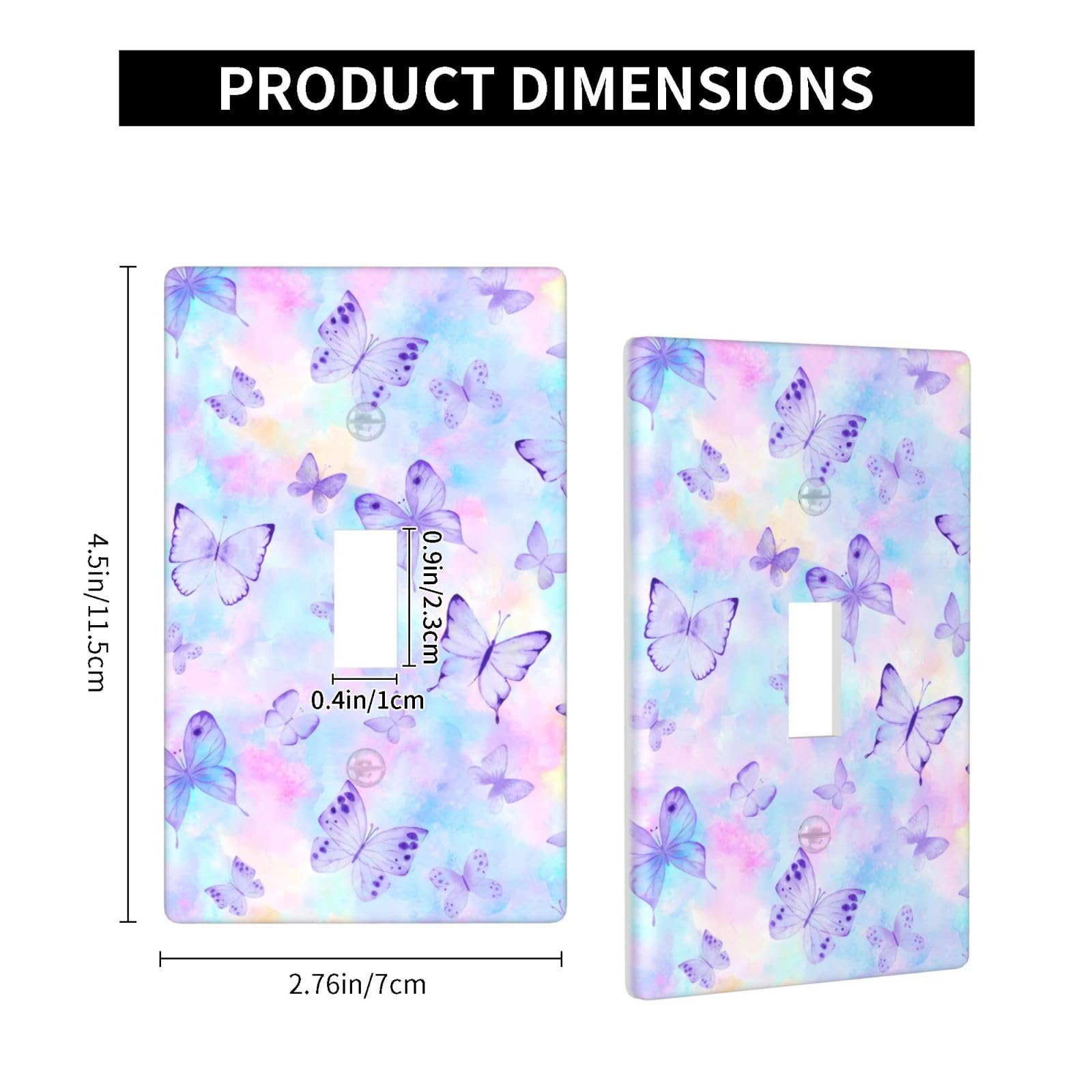 Ybclf Purple Butterfly Flowers Light Switch Cover - Vintage Floral Decorative Wall Plate