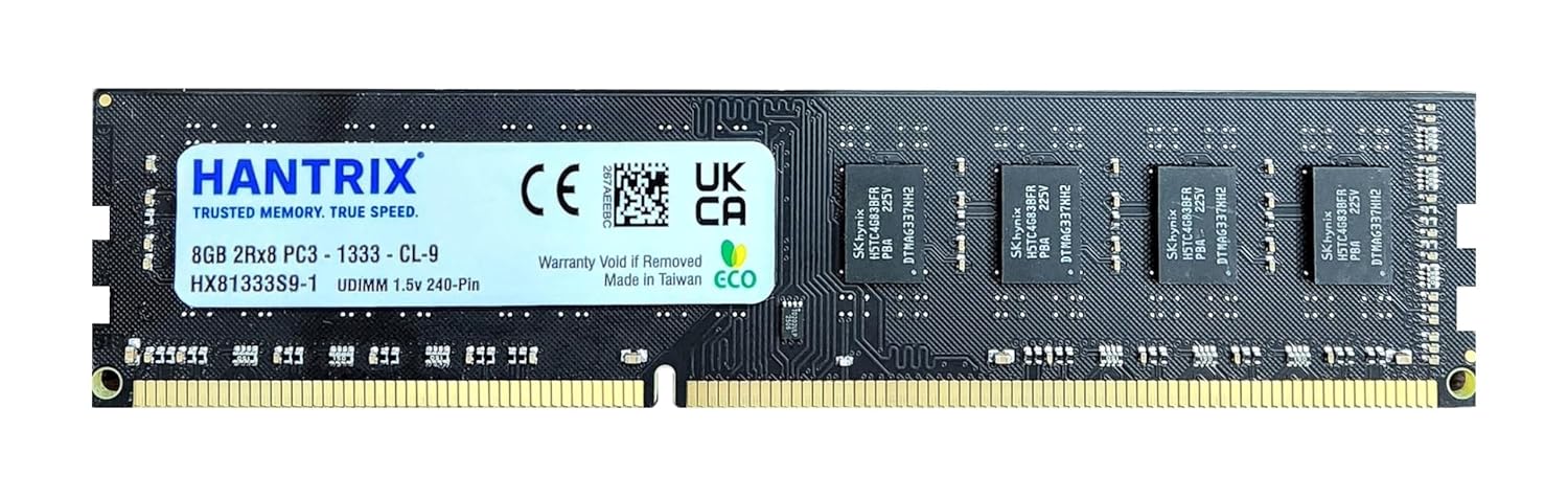 Ultra-Fast 8GB RAM DDR3 1333MHz for Desktop |1.5v 240-Pins PC3-10600 DIMM | DDR3 RAM 8GB Desktop | Compatible with Intel- AMD Motherboards (Warranty-3 Years)