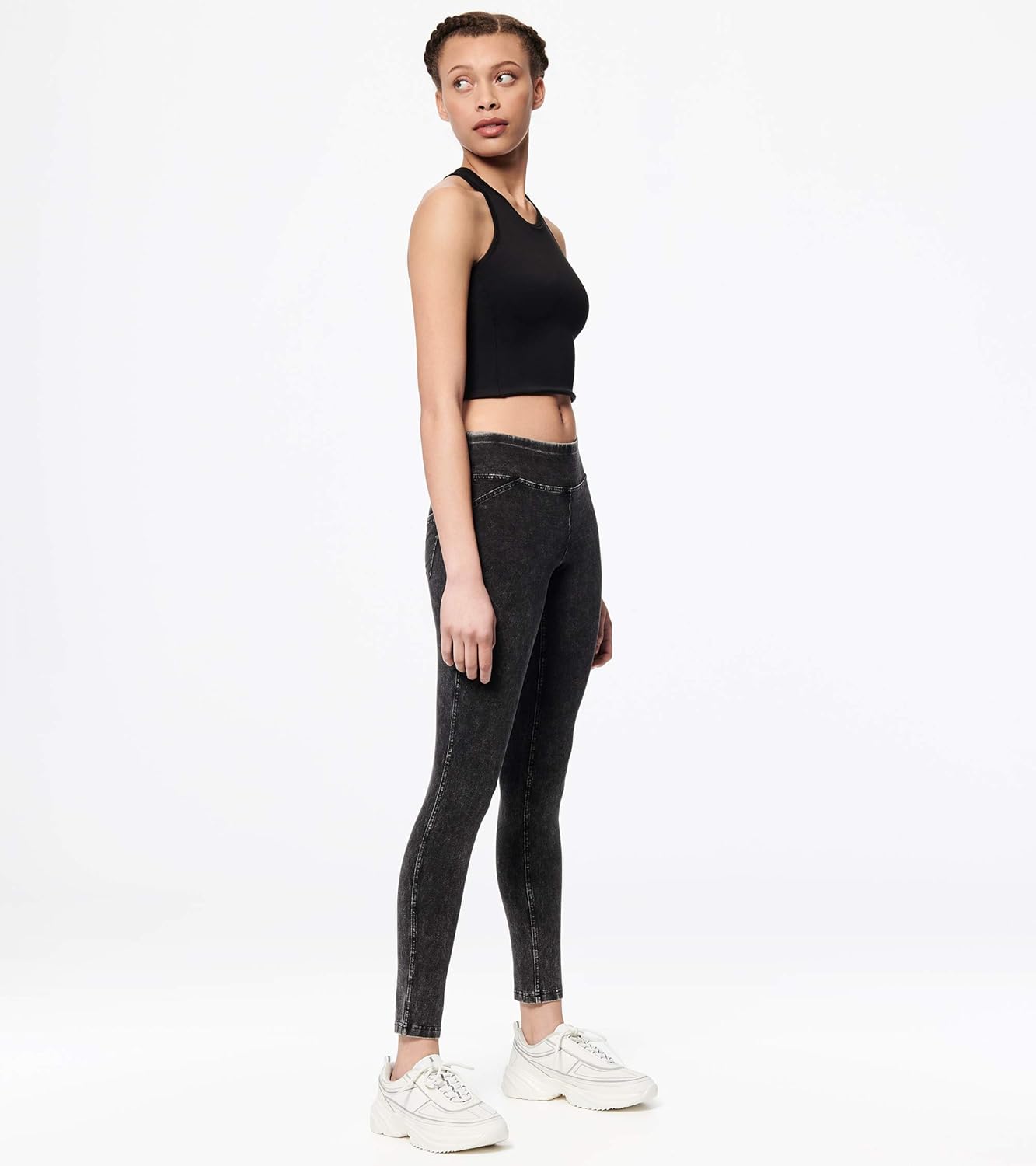 Andrew Marc Women's High Waist Faux Denim Full Length Legging, Regular and Plus Sizes