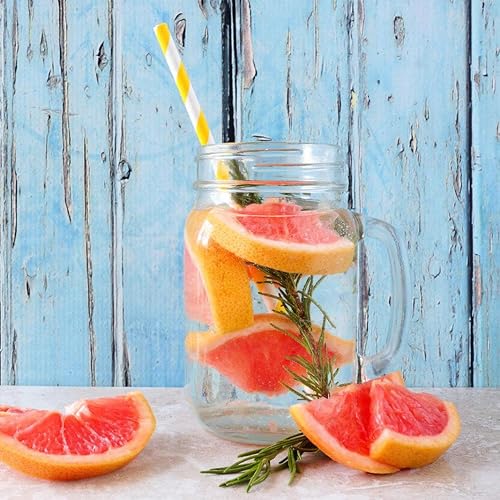 Vista 40 de ALINK 100 pajitas de papel a rayas blancas y negras, biodegradables desechables para Halloween, Navidad, cumpleaños, Año Nuevo, suministros de Rayas