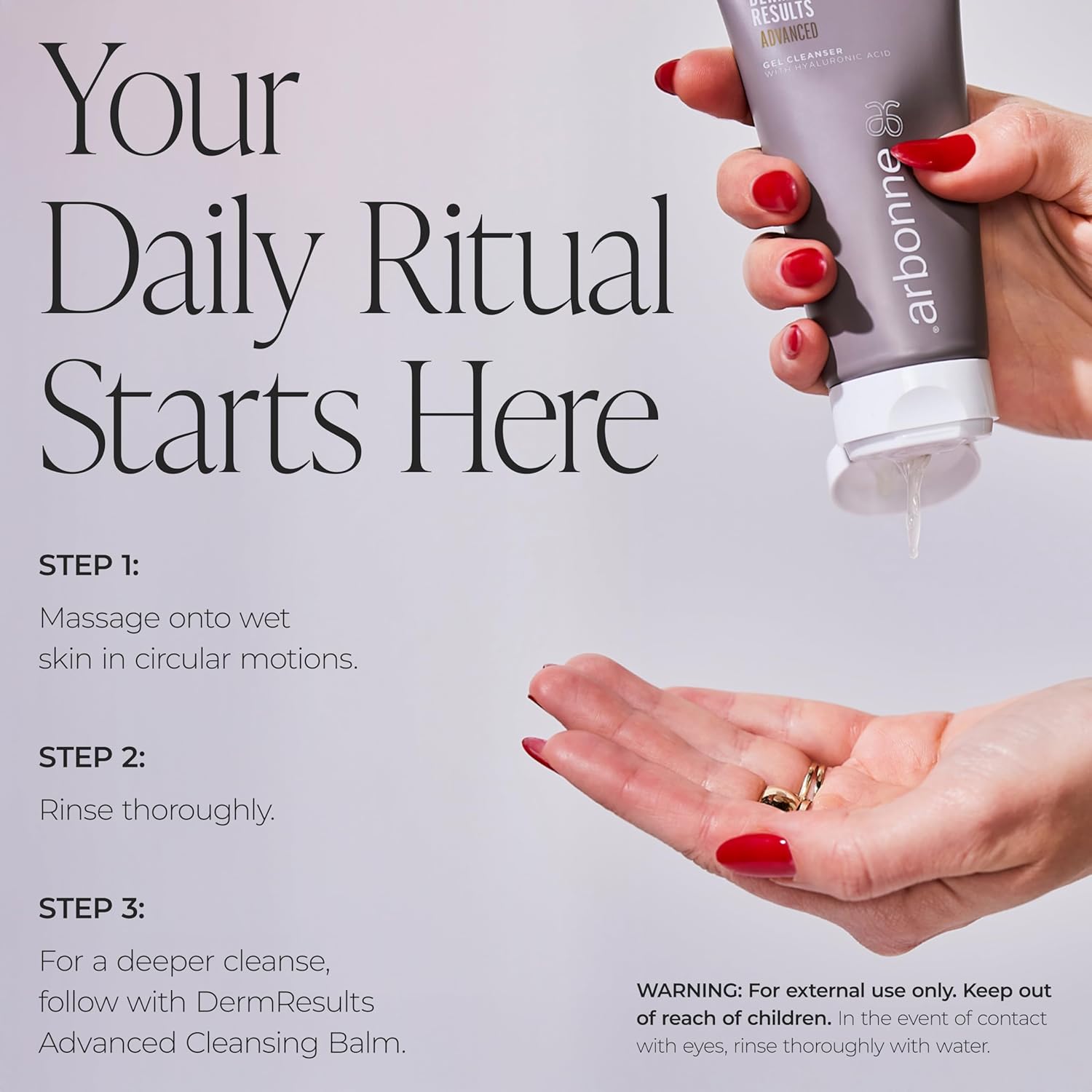 Arbonne DermResults Advanced Gel Cleanser – Hydrating Daily Face Wash for Women & Men with Hyaluronic Acid and Aloe Vera for Soft, Smooth, Refreshed Skin, 3 fl oz / 90 ml