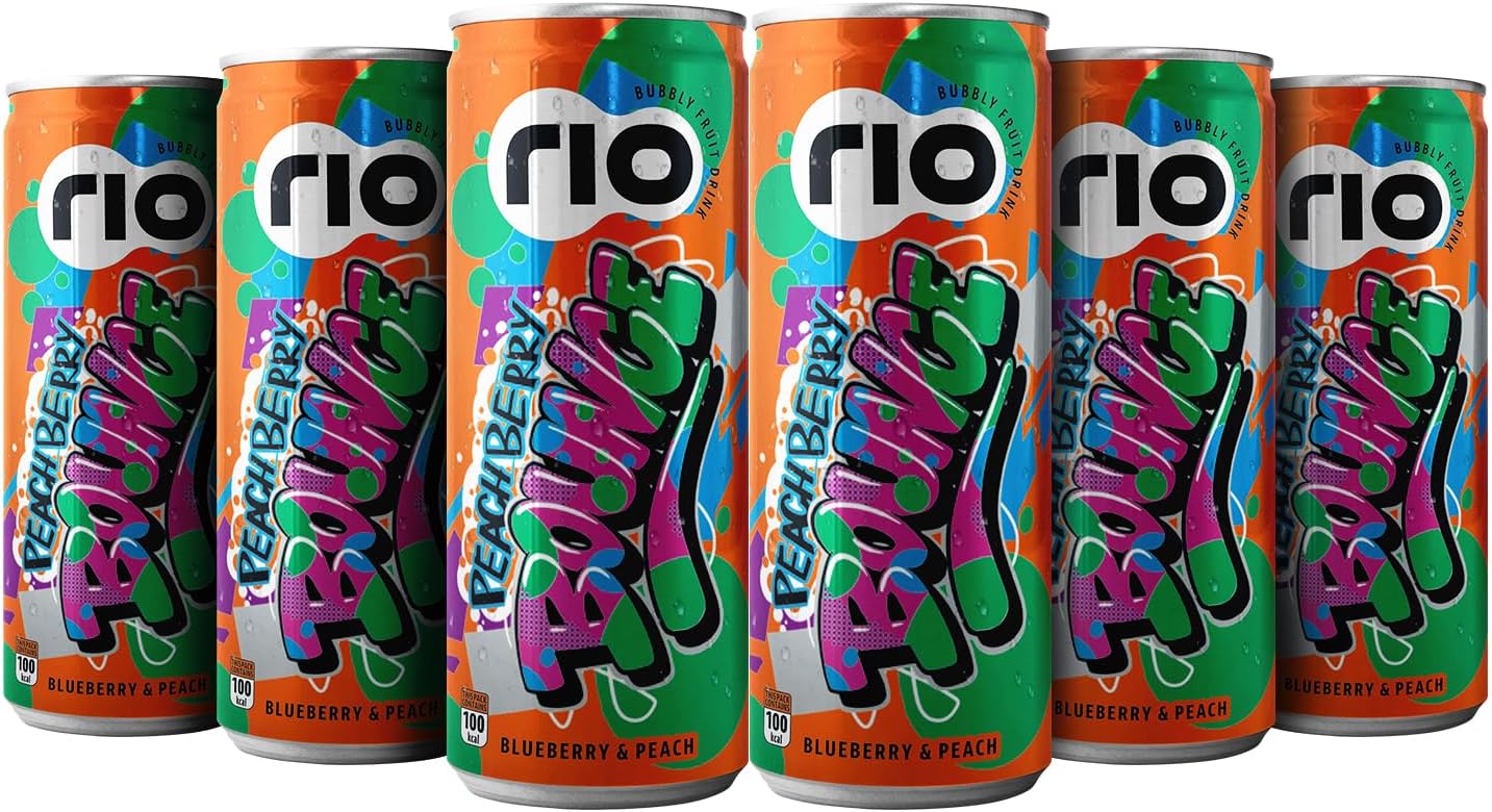 Blueberry Bubbly Fruit Drink Can | Soft Drink | Exotic Fruit Juice + Fizz | Rich In Vitamin C and Honey | Pack of 24 | 250 ml