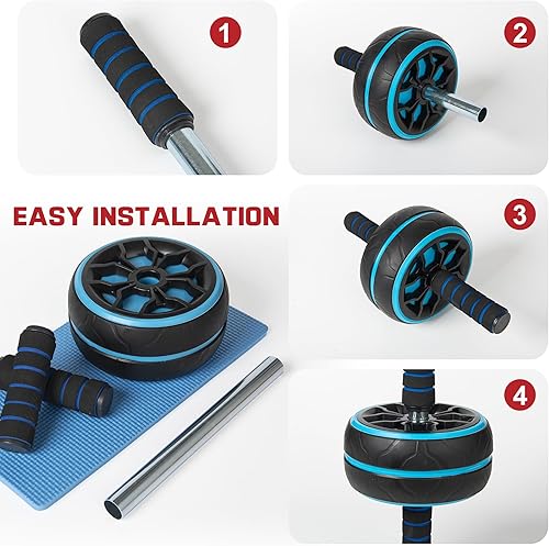 Miniatura 6 de Ab Roller Wheel,Ab Workout Equipment,Home Gym Equipment for Abdominal & Core Strength Training,Wider Ab Machine with Knee Pad Accessories,No Noise