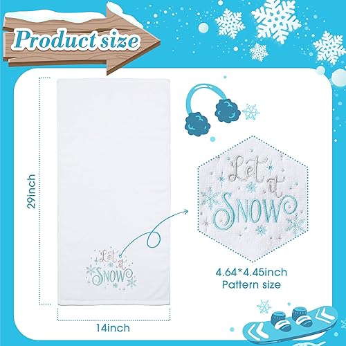 Vista 22 de Paquete de 2 toallas de mano de Navidad, 100% algodón, 100% algodón, para decoración de baño y cocina, toallas de mano navideñas con lazo rojo Red