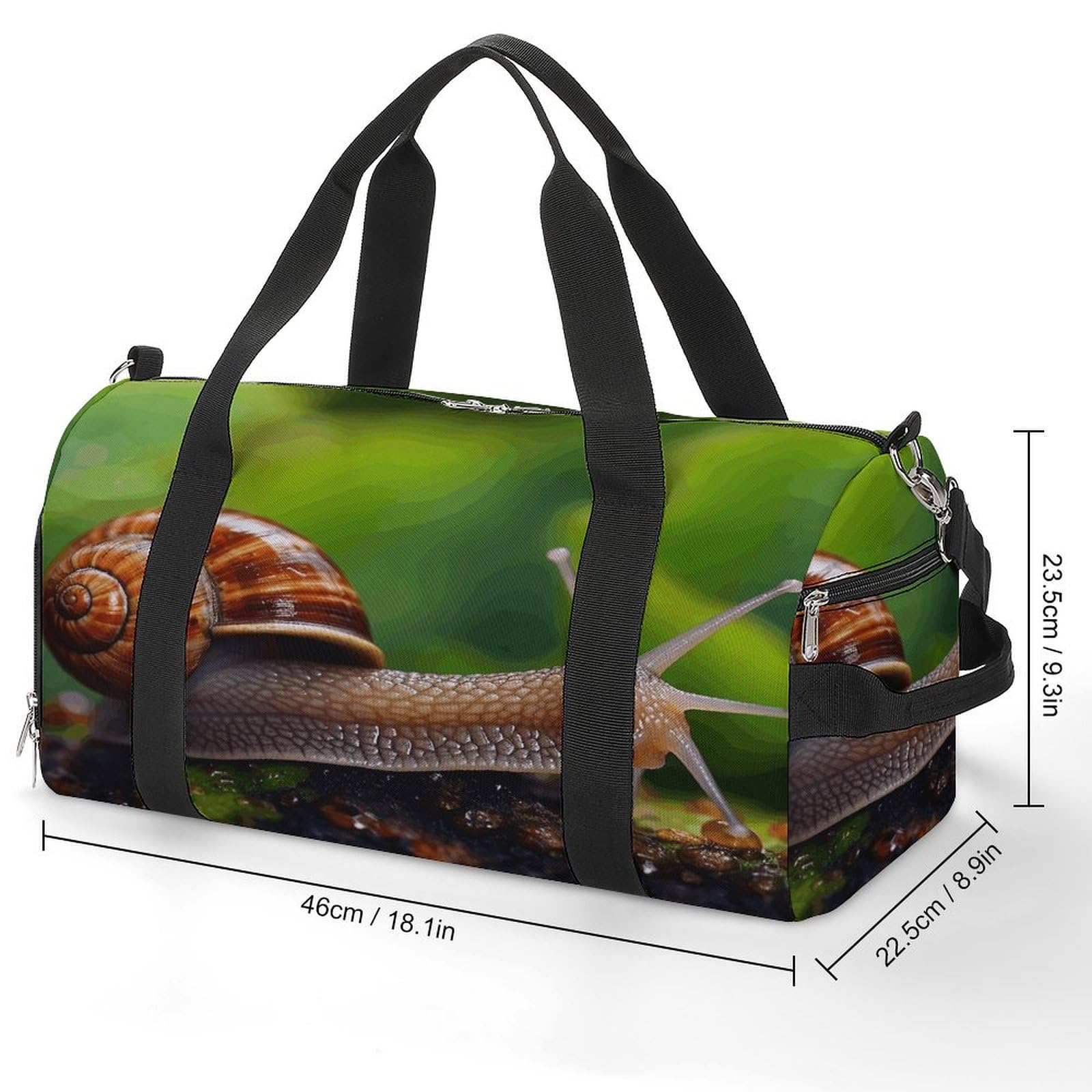 Turnbeutel für Damen und Herren, Wildtiere, Tierschnecke, wiederverwendbar, Turnbeutel mit Schuhfach, Stil, Einheitsgröße, modern, Stil:, Einheitsgröße, Modern