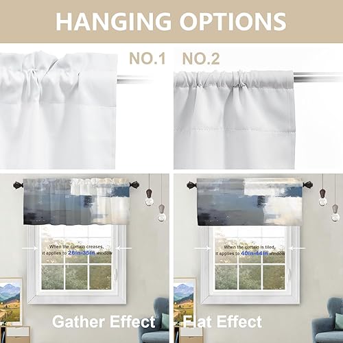 Miniatura 25 de Cenefas de cocina modernas con patrón de cobre marrón dorado para ventanas, cenefas opacas abstractas de marcas de arañazos y cortinas opacas