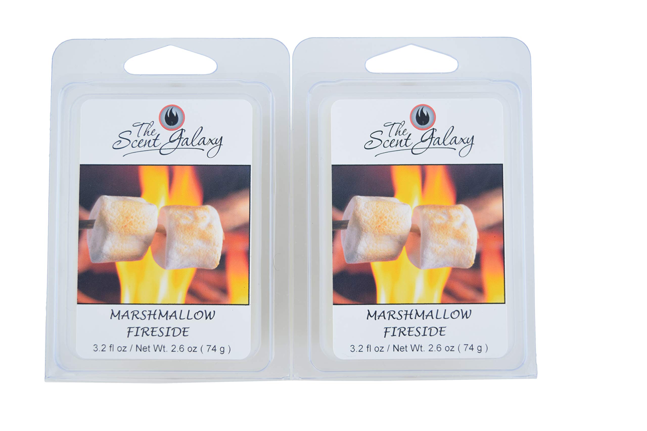 The Scent GalaxyMarshmallow Fireside Wax Melts-Highly Scented Candle Wax Melts-Long Lasting Aroma - Pure Natural Fall -Hand Poured 2 Pack of 6 -Perfect for Wax Warmers-Marshmallow Fireside Wax