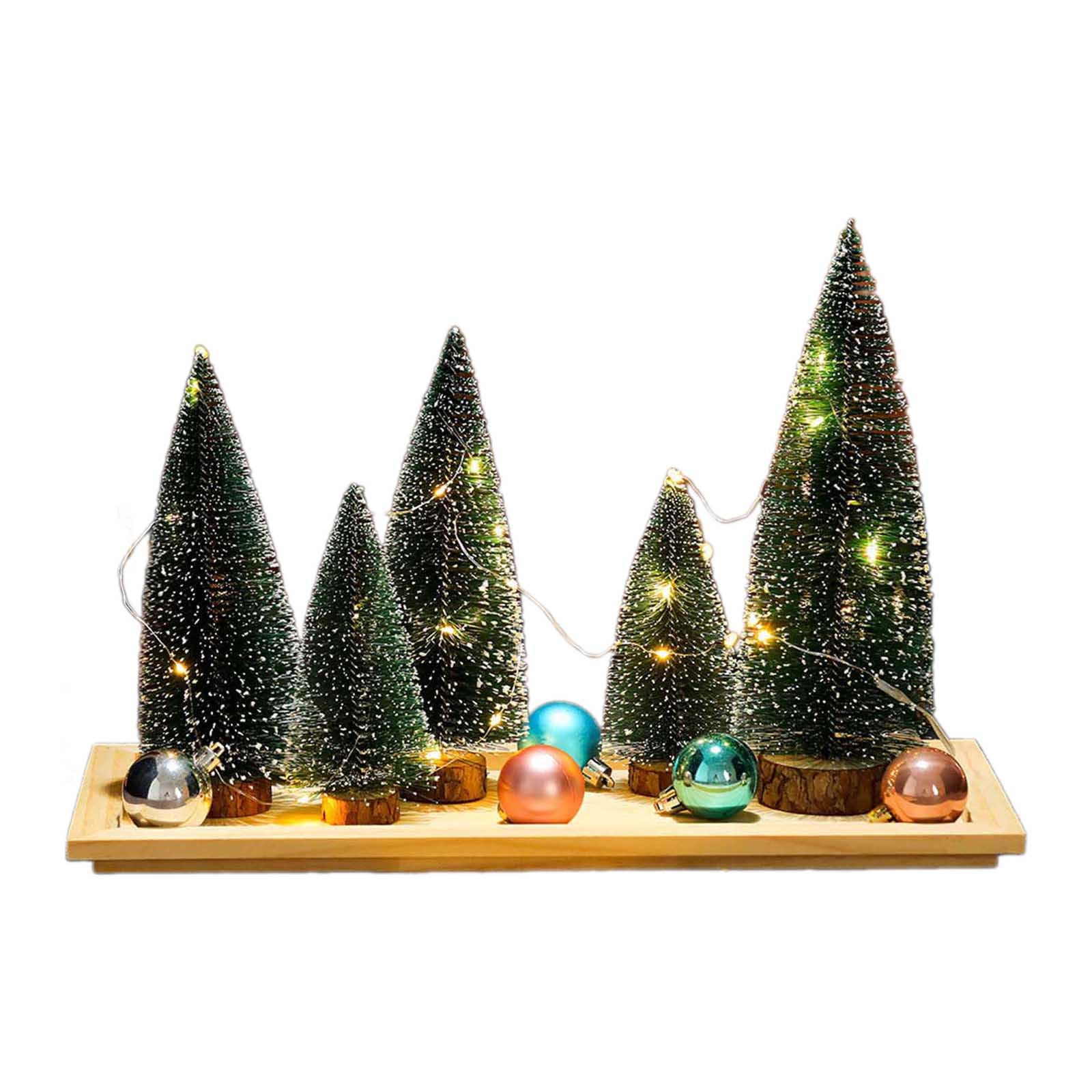 Elnwnnkc Desktop Christmas Tree Artificial Pine Trees with Colorful Ornament Tray for Seasonal Decors Holiday Hotel Ornament Christmas Party Decors