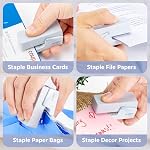 Mini Stapler avec 830 Agrafes, petits agrafes mignons, 25 Capacité de la feuille, Bleu Fluide