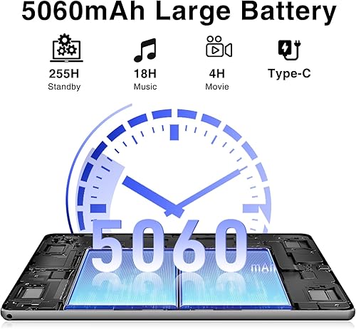 Miniatura 5 de DOOGEE Tableta U9 Android 13 de 10 pulgadas, tableta Android de 1 TB Expand64 GB ROM con procesador de cuatro núcleos, WiFi 2.4G5G, altavoces