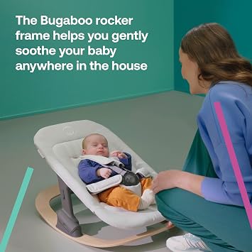 Bugaboo Giraffe Rocker Frame Wooden Bouncer Base for Newborn Set | FSC certified beechwood, converts newborn seat to rocker, portable design, baby rocking accessory
