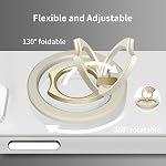 PROfezzion Metal Magnetic Phone Ring Holder Grip for MagSafe iPhone, White | Compatible with MagSafe Mount Stand, for iPhone 17 16 15 14 13 12 Pro Max with Mag-Safe Case (Not for Regular Cases)