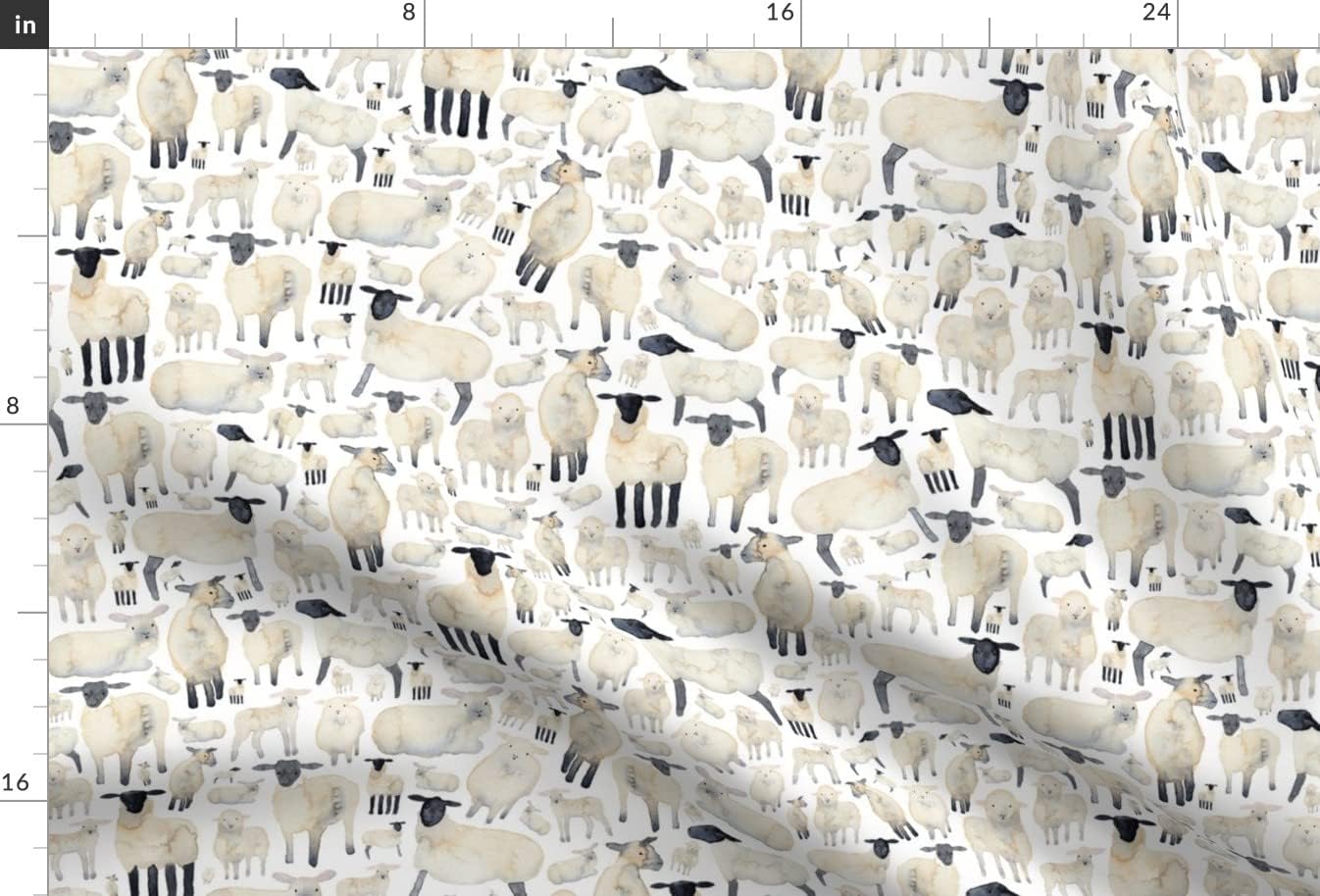 Spoonflower Fabric - White Sheep Farmyard Animal Lamb Spring Easter Printed on Minky Fabric by The Yard - Sewing Baby Blankets Quilt Backing Plush