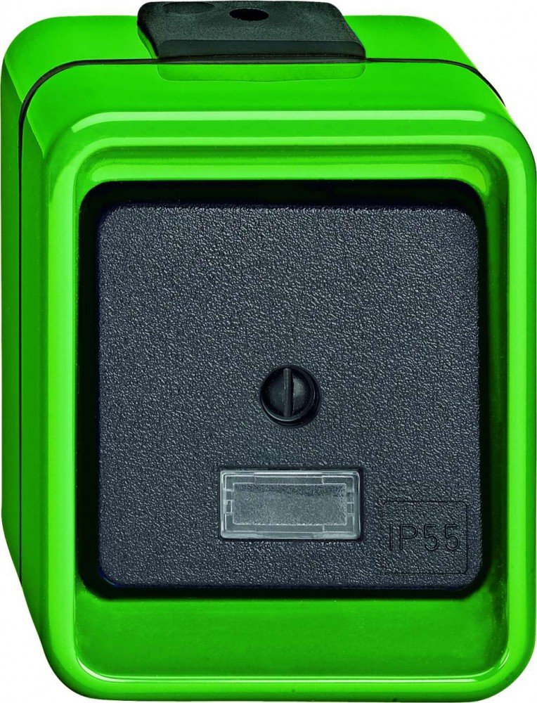 Interrupteur va-et-vient vert Merten 370677 AGRAR pour installation agricole