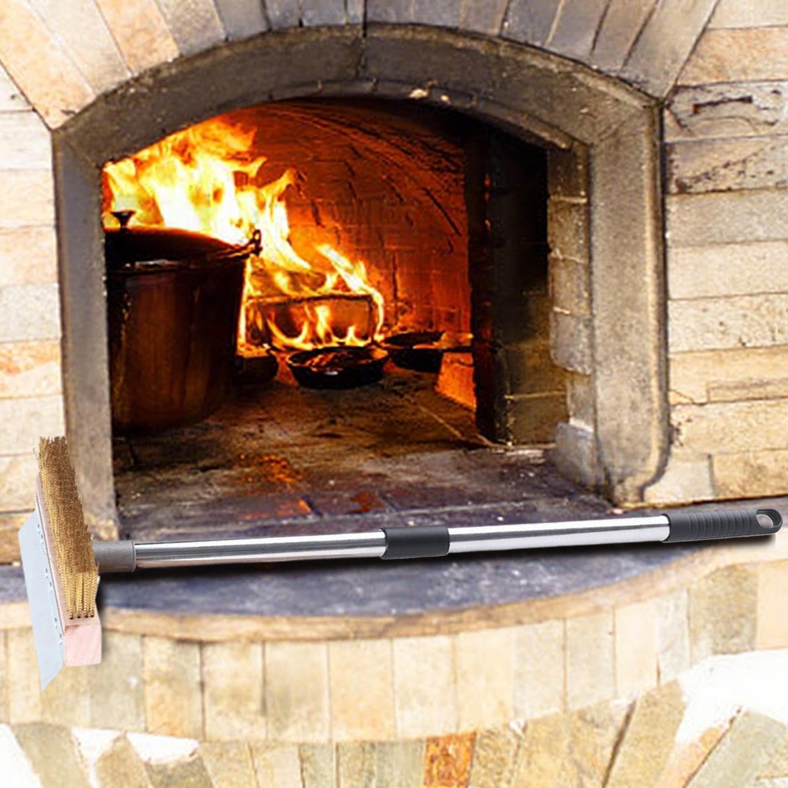 Szczotka Do Kamienia Pizzy Szczotka z długim uchwytem do czyszczenia
