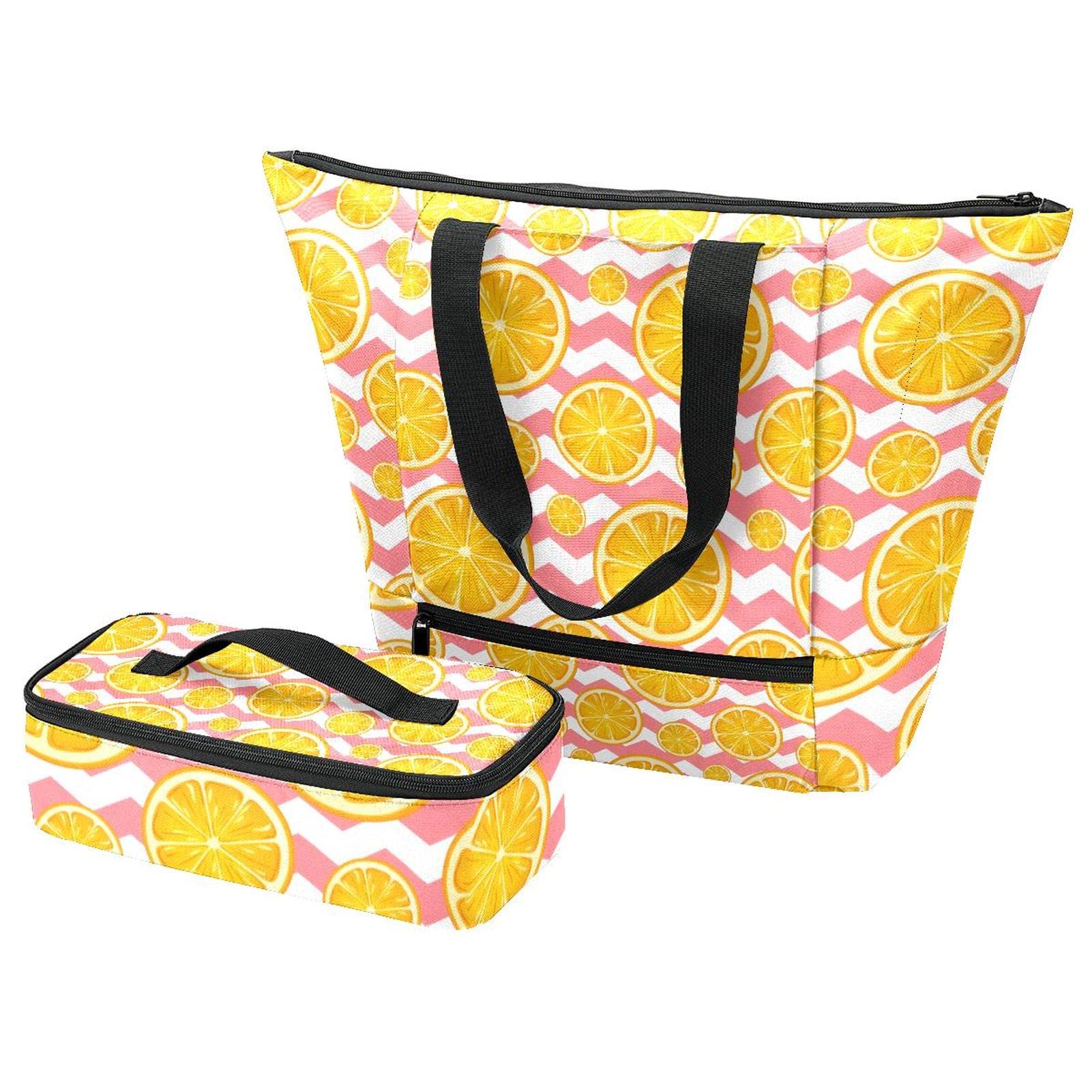 Sac fourre-tout d'été isotherme feuilles de pastèque et fraises