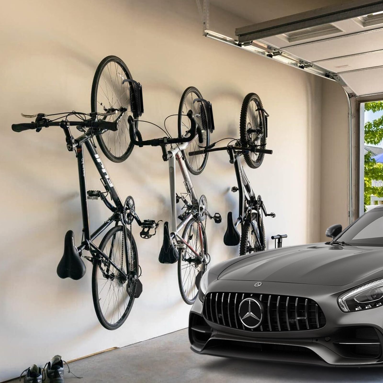 Garage Wall Mount Bike Hanger Garage 3-Bike Bike Rack For Garage