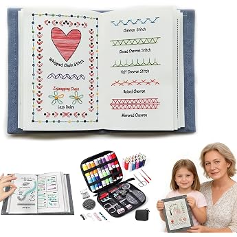 Stickbuch Stricken f r Anf nger Set Erwachsene Embroidery Stitche Book DIY-Stichb cher-Set Aus Hochdichtem Leinen Mit Schritt-Anleitungen F r 143 Stiche N h- bungsleitfaden F r Anf nger1